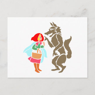 Rotkäppchen Wolf little red riding hood Postcard