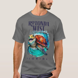 Rotonda West Florida Watercolor Happy Sea Turtle T-Shirt