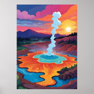 Rotorua Geothermal Landscape Poster