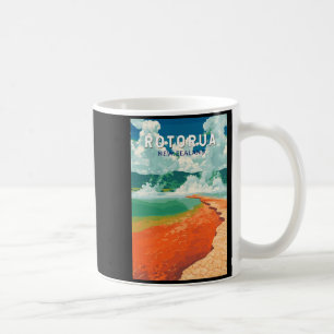 Rotorua New Zealand Illustration Travel Art Retro  Coffee Mug