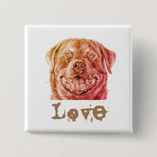 Rott Love 15 Cm Square Badge
