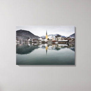 Rottach-Egern at the Tegernsee, Bavaria in winter Canvas Print