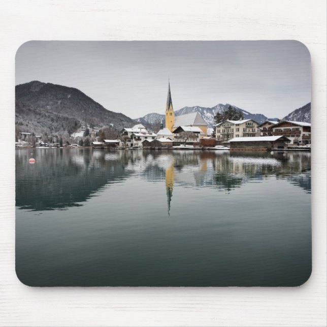 Rottach-Egern at the Tegernsee, Bavaria in winter Mouse Mat (Front)