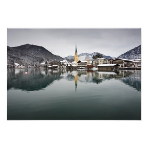 Rottach-Egern at the Tegernsee, Bavaria in winter Photo Print
