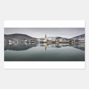 Rottach-Egern at the Tegernsee, Bavaria in winter Rectangular Sticker