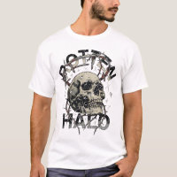Rotten Halo Distressed Gothic Skull Graphic