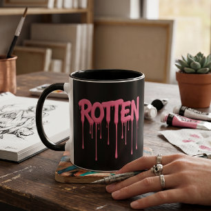 Rotten Pink Dripping Text Typography Mug