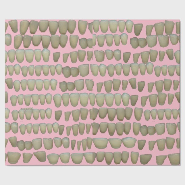 Rotten Teeth Dentist Dentistry Orthodontics Pink Wrapping Paper (Seam)