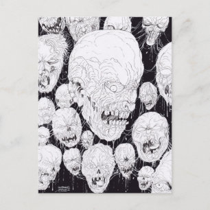 Rotten Ugly Zombies Heads Postcard