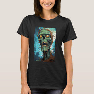 Rotten Zombie Head Corpse Creepy Spooky Halloween  T-Shirt