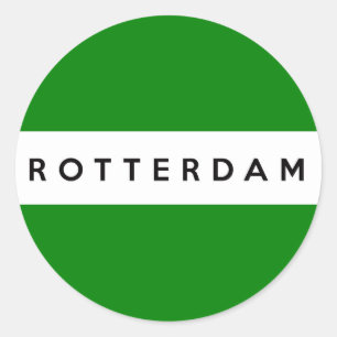 rotterdam city flag netherlands symbol classic round sticker