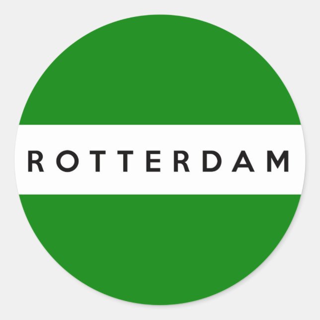 rotterdam city flag netherlands symbol classic round sticker (Front)