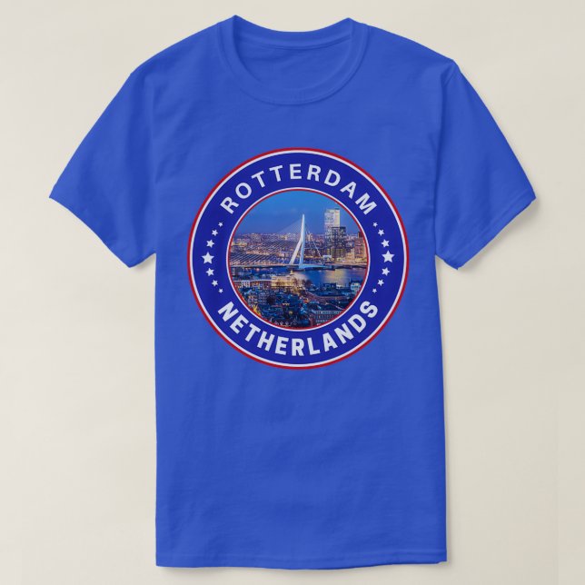 Rotterdam City Netherlands flag Travel Souvenir T-Shirt (Design Front)