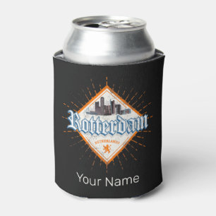 Rotterdam City Netherlands Skyline Dutch Vintage Can Cooler