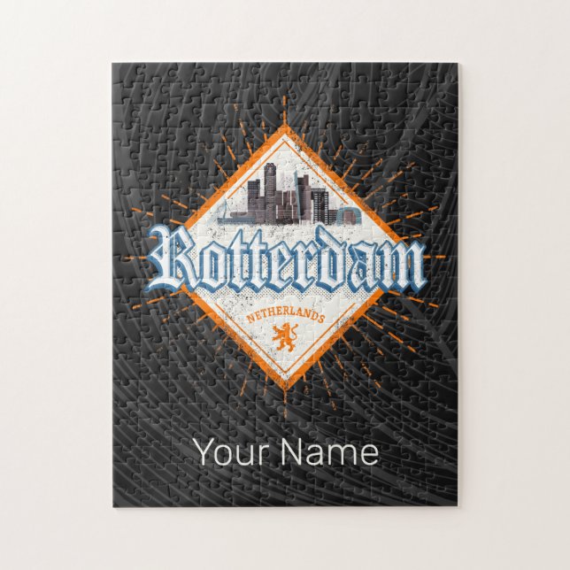 Rotterdam City Netherlands Skyline Dutch Vintage Jigsaw Puzzle (Vertical)