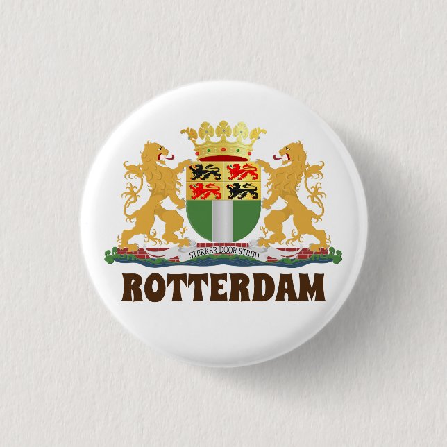 Rotterdam coat of arms, Netherlands 3 Cm Round Badge (Front)