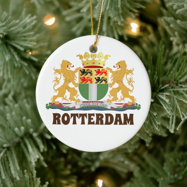Rotterdam coat of arms, Netherlands Ceramic Tree Decoration (Tree)