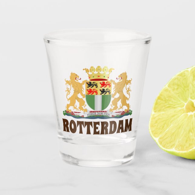 Rotterdam coat of arms, Netherlands Shot Glass (Front)