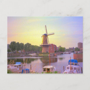 Rotterdam, historic ships, Schiedam windmill Postcard