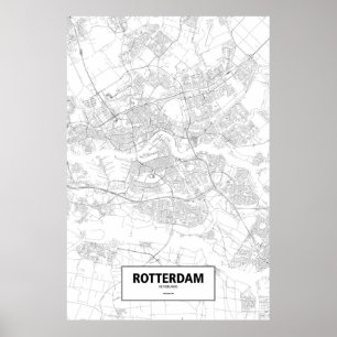 Rotterdam, Netherlands (black on white) Poster