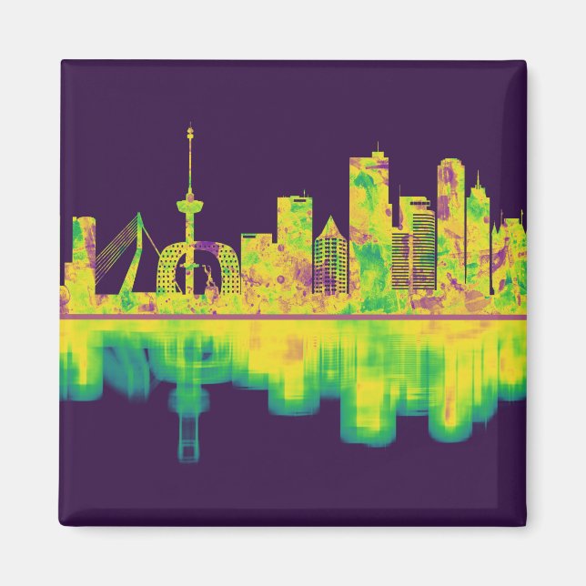 Rotterdam Netherlands Skyline Magnet (Front)