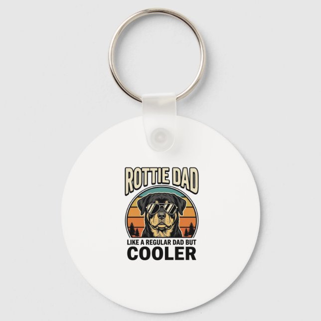 Rottie Dad Like a Regular Dad But Cooler Design_1 Key Ring (Front)