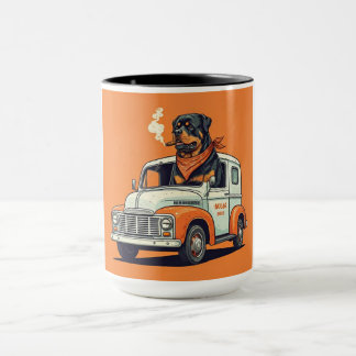Rottie in the Truck Working Mug