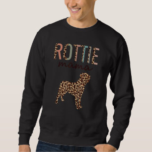 Rottie Mama With Leopard Print For Rottweiler Dog Sweatshirt