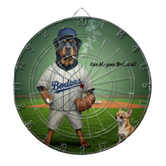 Rottie Maximus Baseball Player with fan Dartboard