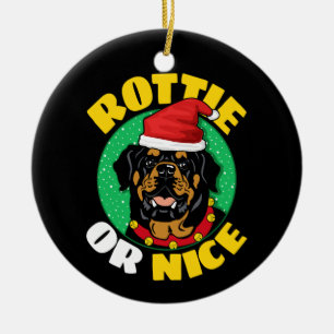 Rottie or Nice Rottweiler Christmas Ceramic Tree Decoration