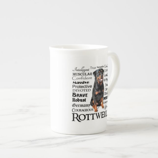 Rottie Traits Bone China Mug (Front Right)