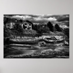 Rotting Boat Carcasses, Fine Art Photograph Poster