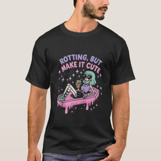 Rotting But Make It Cute Pastel Goth Skeleton Core T-Shirt