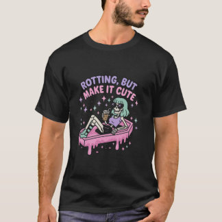 Rotting But Make It Cute Pastel Goth Skeleton Core T-Shirt