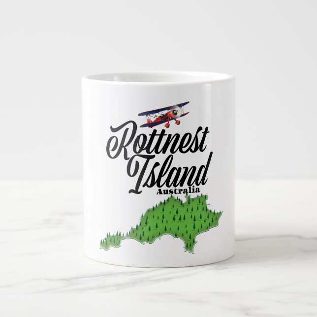 Rottnest Island Australia map Large Coffee Mug (Front)
