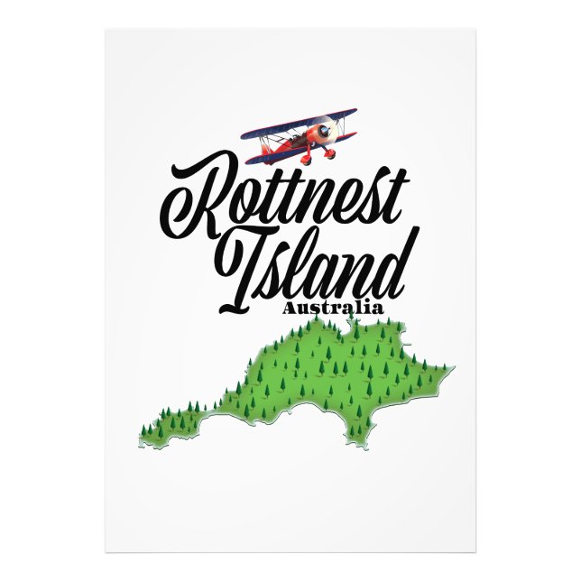 Rottnest Island Australia map Photo Print (Front)