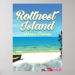 Rottnest Island Australia ocean travel poster