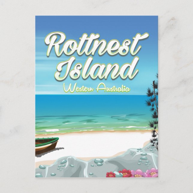 Rottnest Island Australia ocean travel poster Postcard (Front)