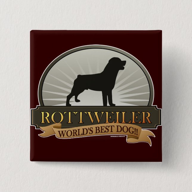 Rottweiler 15 Cm Square Badge (Front)