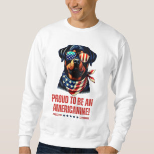 Rottweiler 4th of July American Flag Glasses Sweatshirt
