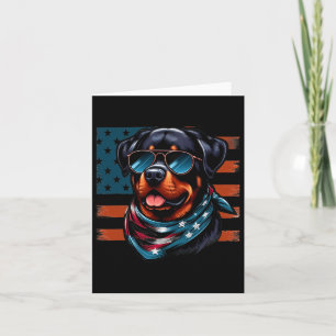 Rottweiler 4th Of July American Flag Gles Stay Coo Card