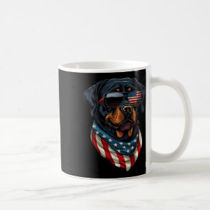 Rottweiler 4th Of July American Flag Gles Stay Coo Coffee Mug