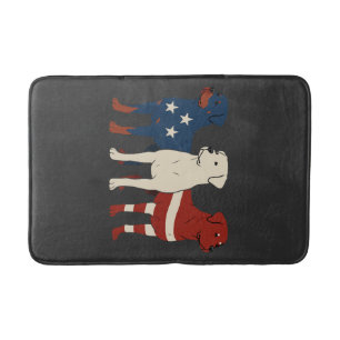Rottweiler 4th of July Dog Lover Men USA Flag Bath Mat