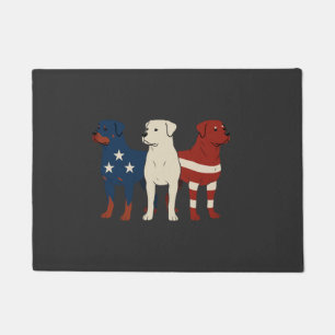 Rottweiler 4th of July Dog Lover Men USA Flag Doormat