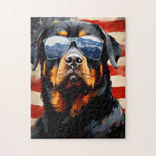Rottweiler 4th of July Independence day Jigsaw Puzzle