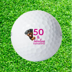 Rottweiler 50th Birthday Golf Balls