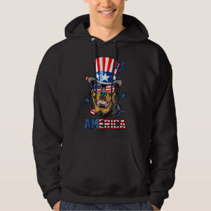 Rottweiler American Flag 4th Of July Patriotic Dog Hoodie