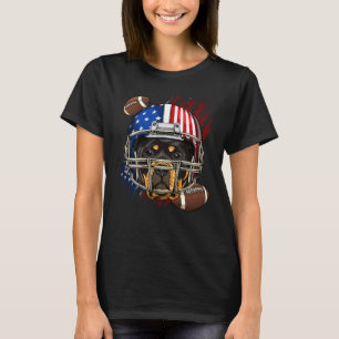 Rottweiler American Football Dog Lovers Usa Flag T-Shirt