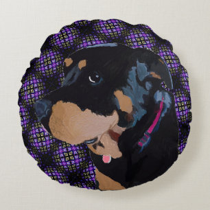 Rottweiler, An Animal Friend Forever Round Cushion