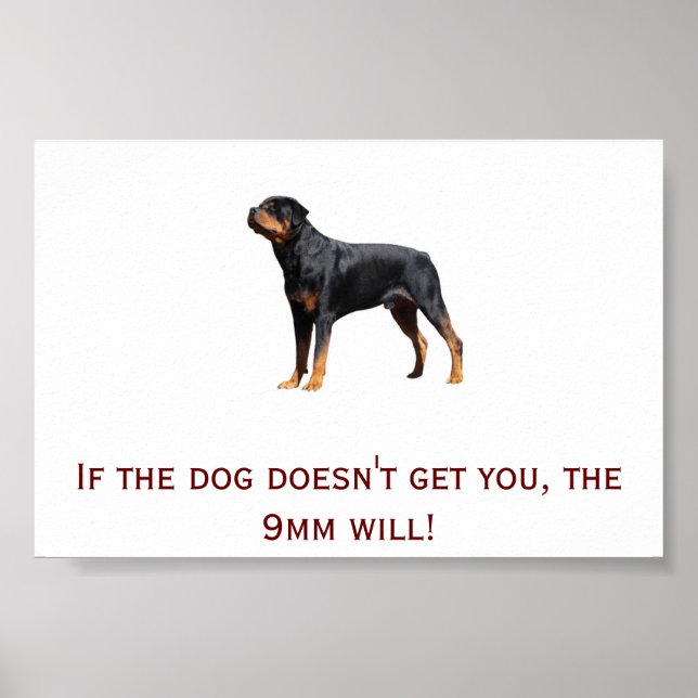 Rottweiler and 9mm poster (Front)